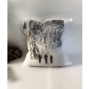 Stone Washed Winter Ski Pillow. Vintage picture.